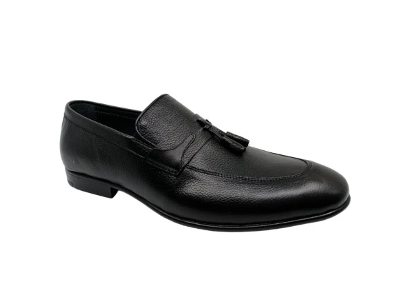 Zerhan 312 Erkek Siyah Hakiki Deri Loafer Ayakkabı - Resim 4