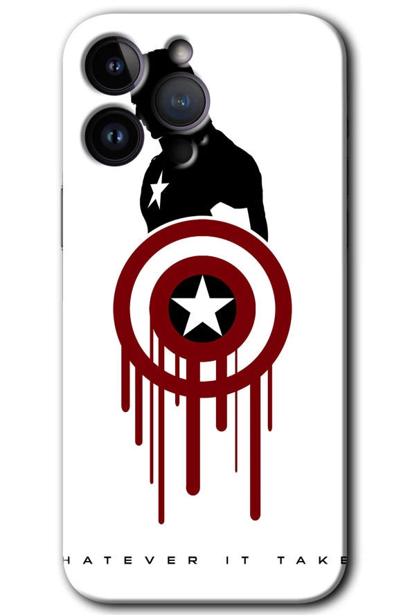 iPhone 15 Pro Kılıf HD Desen Baskılı Arka Kapak - Captain Amerika