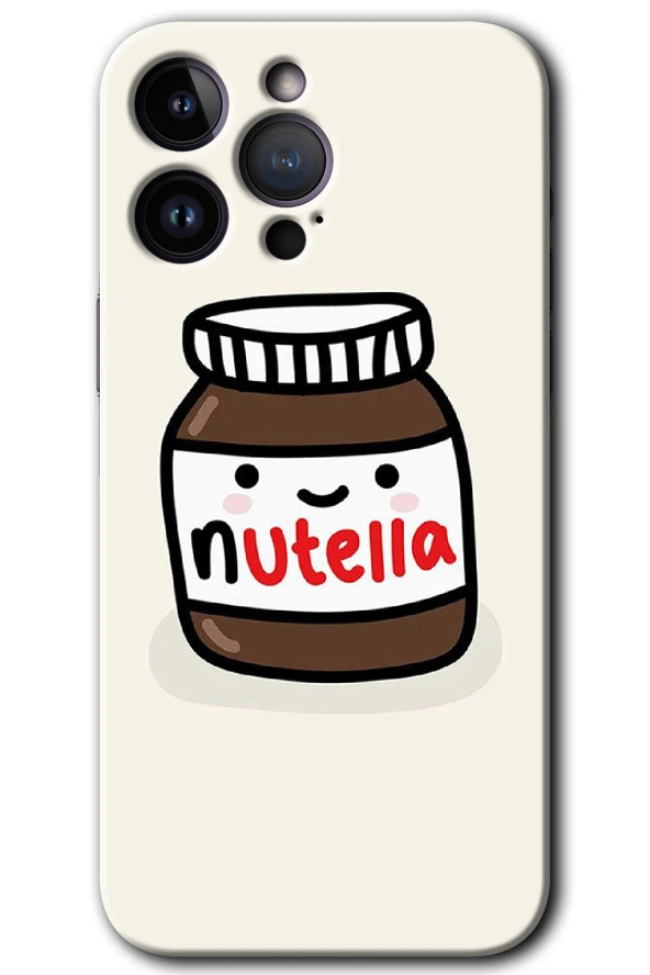 iPhone 15 Pro Max Kılıf HD Desen Baskılı Arka Kapak - Nutella Aşkım