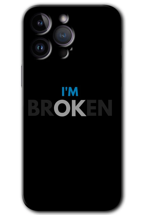 iPhone 15 Pro Max Kılıf HD Desen Baskılı Arka Kapak - Im Broken