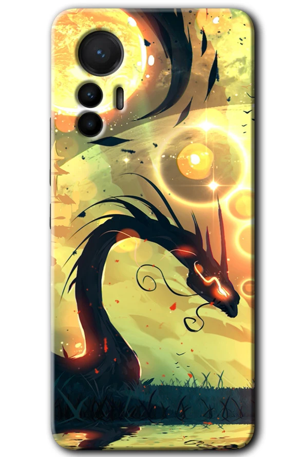 Xiaomi Mi 12 Lite Kılıf HD Desen Baskılı Arka Kapak - Digital Dragon