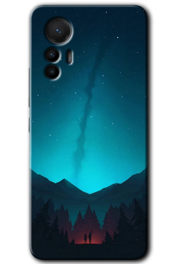 Xiaomi Mi 12 Lite Kılıf HD Desen Baskılı Arka Kapak - Night Fores Mount