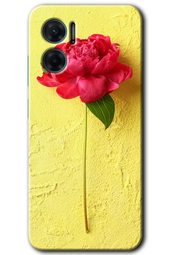 Xiaomi Redmi Note 11E Kılıf HD Desen Baskılı Arka Kapak - Kırmızı Gül
