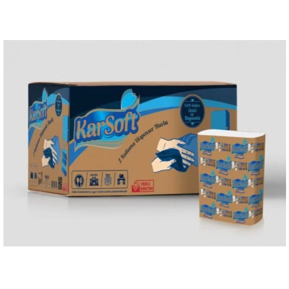 Z Katlı Havlu 2 Katlı Karsoft 150 Yaprak 12 Paket