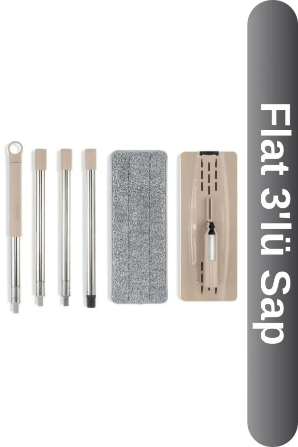 Viyalente Sillgech Mop Flat 3lü Sap Set Krem Standart