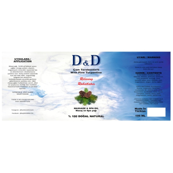 D&D Kas Uzmanı Çam Terebent Masaj Yağı - 2