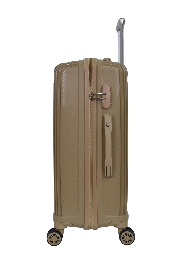 Elatae Premium Polipropilen Büyük Boy Kırılmaz Valiz Vizon V303 - 3