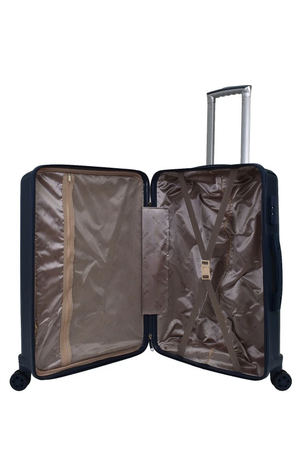 Elatae Premium Polipropilen Orta Boy Kırılmaz Valiz Lacivert V303 - 5