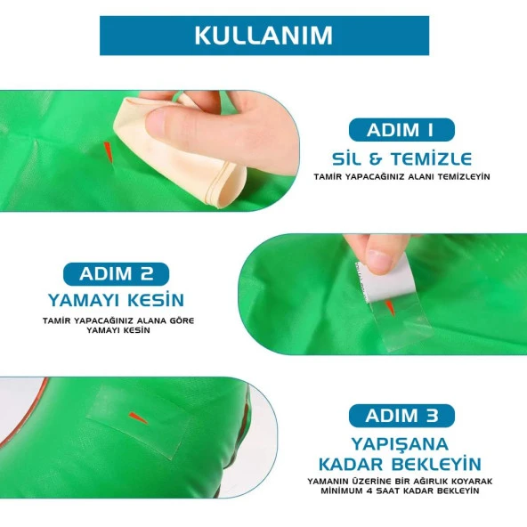 Argeus 4'lü Fiber Çanta Delik Tamir Yaması Haki - 3