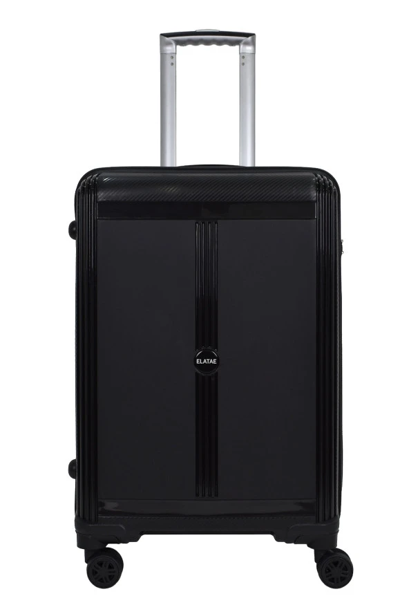 Elatae Premium Polipropilen Orta Boy Kırılmaz Valiz Siyah V303 ürün görseli