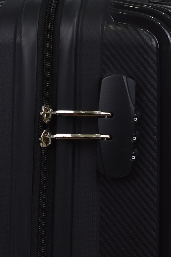 Elatae Premium Polipropilen Orta Boy Kırılmaz Valiz Siyah V303 - Resim 6