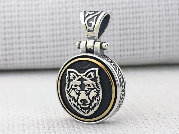 Bozkurt Tasarımlı Ortası Dönen 925 Ayar Gümüş Kolye Ucu ürün görseli 1