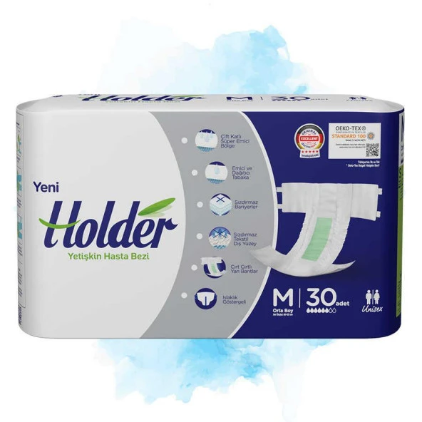 Holder 30 Adet Medium Yetişkin Hasta Bezi