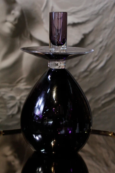 Paşabahçe Denizli Cam El İmalatı Kristal Mürdüm Dekorlu Mumluk 734214 92095 ürün görseli 1