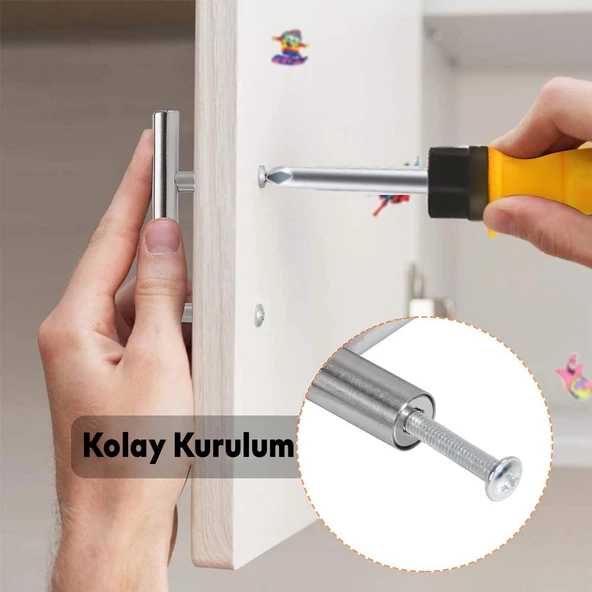 Rosemary Mobilya Mutfak Çekmece Dolap Dolabı Kapak Kulpu Kulbu (224 MM-22.4 CM) Inox Metal Kulpları - 4