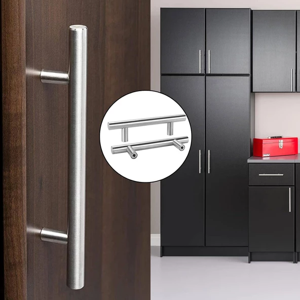 Rosemary Mobilya Mutfak Çekmece Dolap Dolabı Kapak Kulpu Kulbu (224 MM-22.4 CM) Inox Metal Kulpları - 5