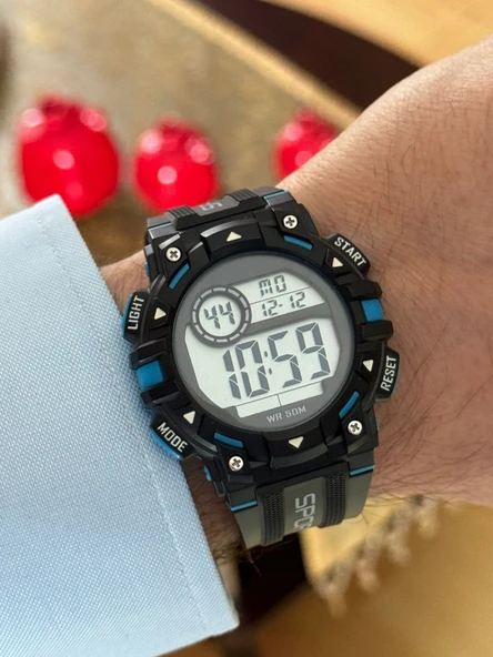 Erkek Kol Saati Dijital Su Geçirmez Genç Kol Saati SPEC000615 - Alarm, Kronometre, LED - 4