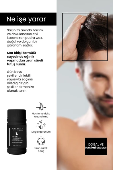 Pure Saach Profesyonel Volume Powder Wax 2 Adet - 4