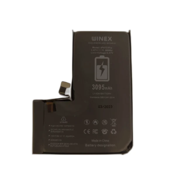 Winex İphone 13 Pro Uyumlu Güçlendirilmiş Premium Batarya