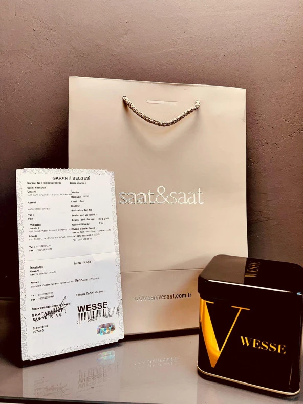 WW.L108808 Wesse Elite Çelik Kordon Kararmaz Renk Atmaz Bayan Kol Saati 50Mt Suya Dayanıklı+Bileklik - Resim 4