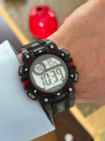 Erkek Kol Saati Dijital Su Geçirmez Genç Kol Saati SPEC000616 - Alarm, Kronometre, LED - 4