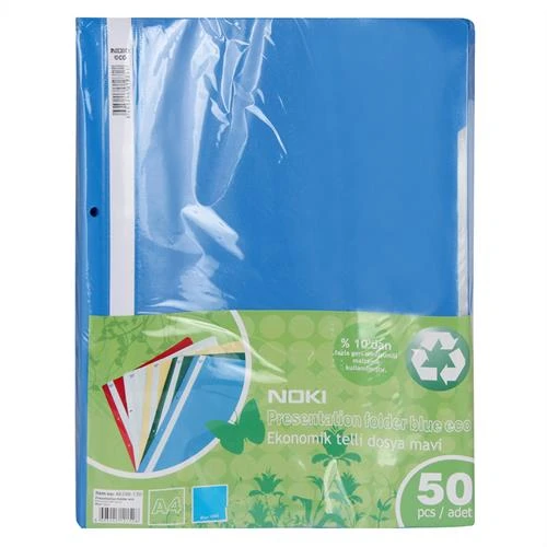 Noki Eco Telli Dosya Plastik Mavi 100'lü Paket - 2
