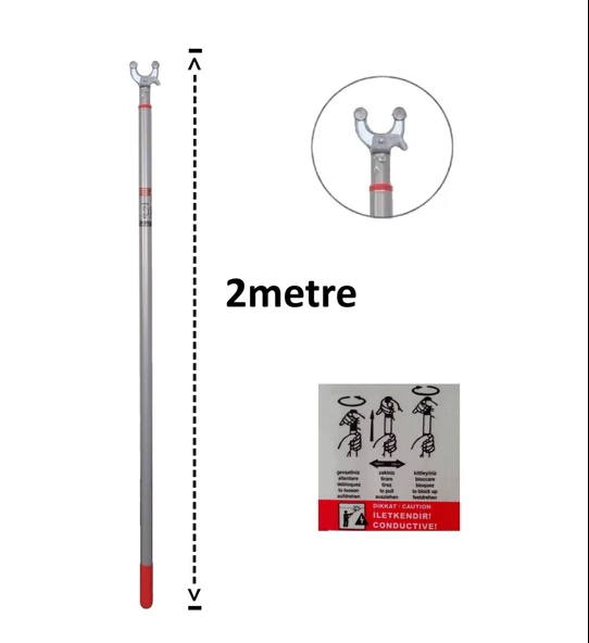 Teleskopik Mağaza, Tekstil (MAVİ) Askı Sopası ( 2metre Uzunlukta ) ürün görseli 1