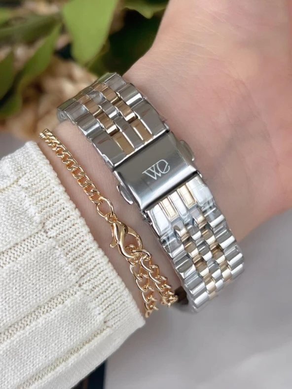 WWL.108807 Wesse Elite Çelik Kordon Kararmaz Renk Atmaz Bayan Kol Saati 50Mt Suya Dayanıklı+Bileklik - Resim 3