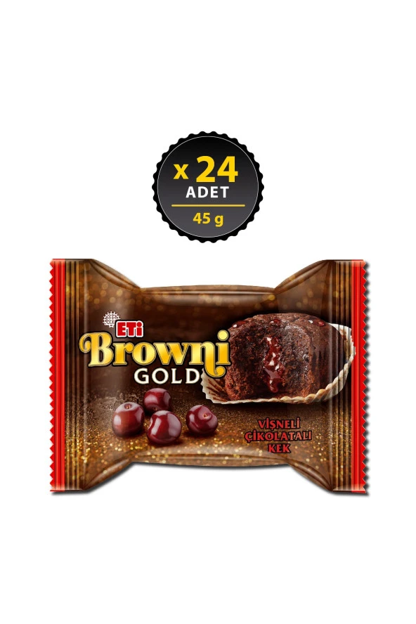 Browni Gold Vişne Soslu Çikolatalı Kek 45 G X 24 Adet