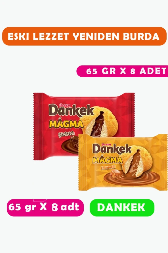 Dankek Magma Karma Paket Çikolatalı 65 Gr X8 Adet + Karamel 65 Gr X 8 Adet (sepet Gıda)