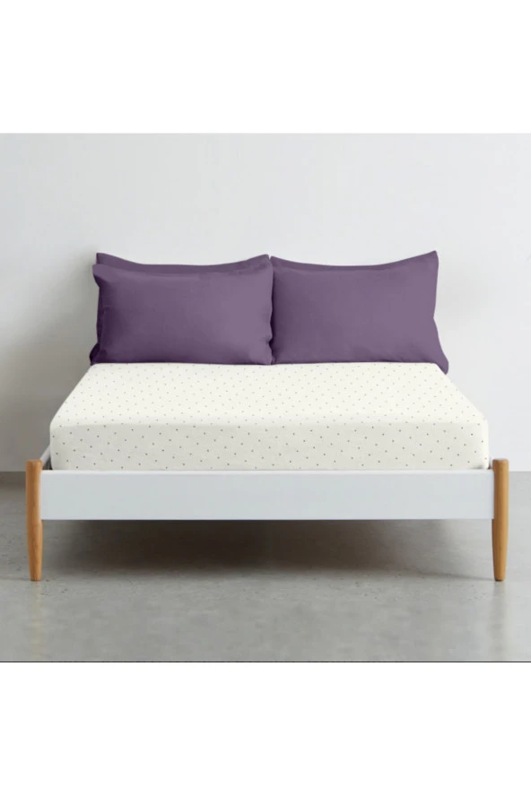 Mini Noktalar 100 Pamuklu Lastikli Çarşaf