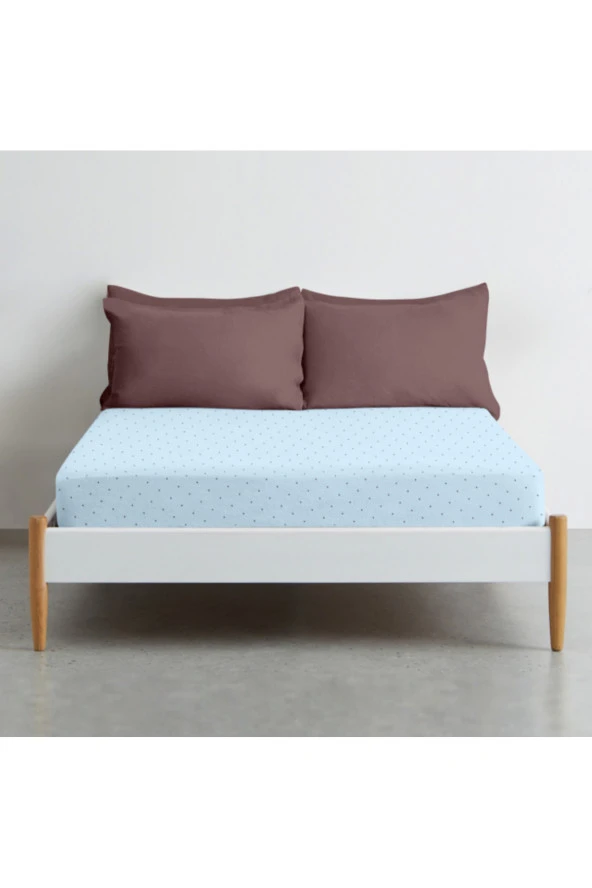 Mini Noktalar 100 Pamuklu Lastikli Çarşaf