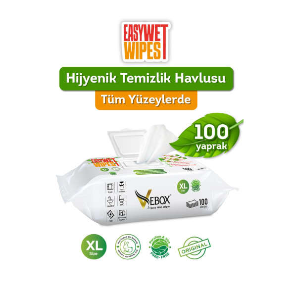 Vebox Easy Wet Wipes Yüzey Temizleme Havlusu (100 Yaprak) - 2