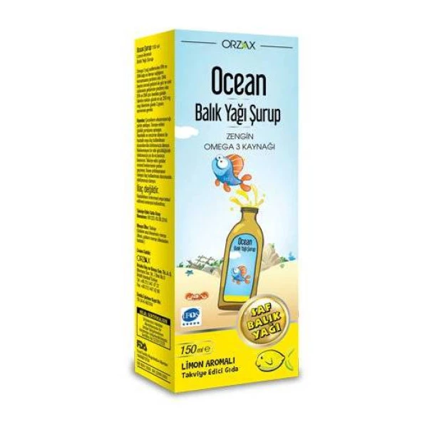 Orzax Ocean Omega3 Şurup 150 ml - Limon