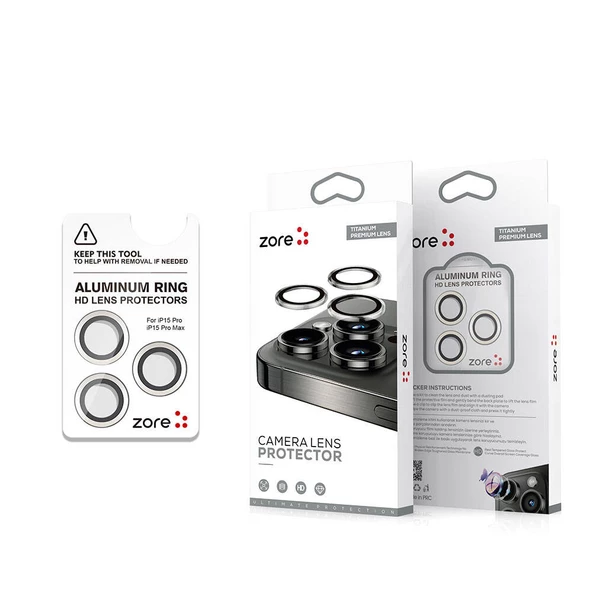 iPhone 15 Pro CL-15 Parmak İzi Bırakmayan Anti-Reflective Kamera Lens Koruyucu - 3