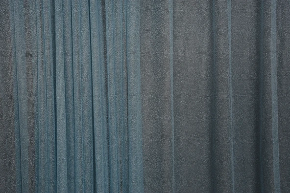 DAR ETEK MAVİ RENK TEK KANAT Hazır dikilmiş Pileli Fon Perde 75*260 cm - Resim 3