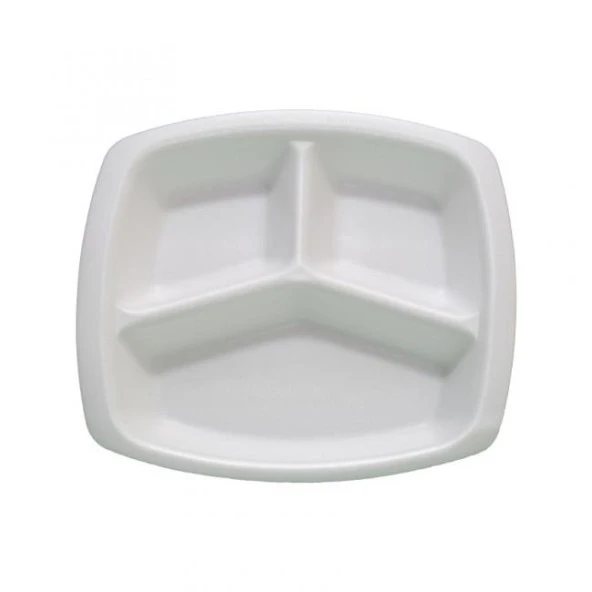 Dağyüce Tek Kullanımlık Köpük 3 Bölmeli Tabldot Köpük Tabak - 23.5x25 Cm. - 10 Adetlik 3 Paket - Resim 4