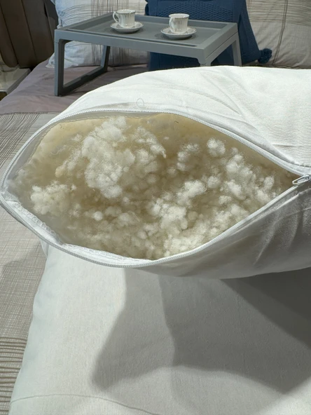 Yüncü Hanım %100 Saf Merinos Kuzu Yünü Dolgu Yastık (50 x 70 cm Ebat, 900 gr Ağırlık) - 3
