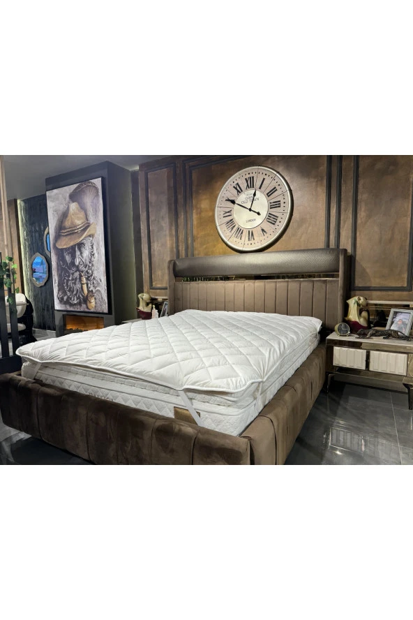 Yüncü Hanım Merinos Kuzu Yünü 160x200 Çift Kişilik Yatak Pedi (%100 Merinos Kuzu Yünü)