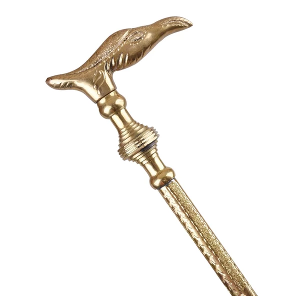 Gold Renk Bakır Akbaba İşlemeli Baston No1 - 2