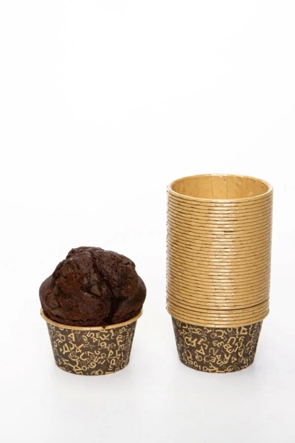 Dolphin Muffin Kağıt Karton Yazı Desenli Cupcake Kek Kalıbı Kapsülü Kabı - 50 Adetlik 5 Paket - Resim 4