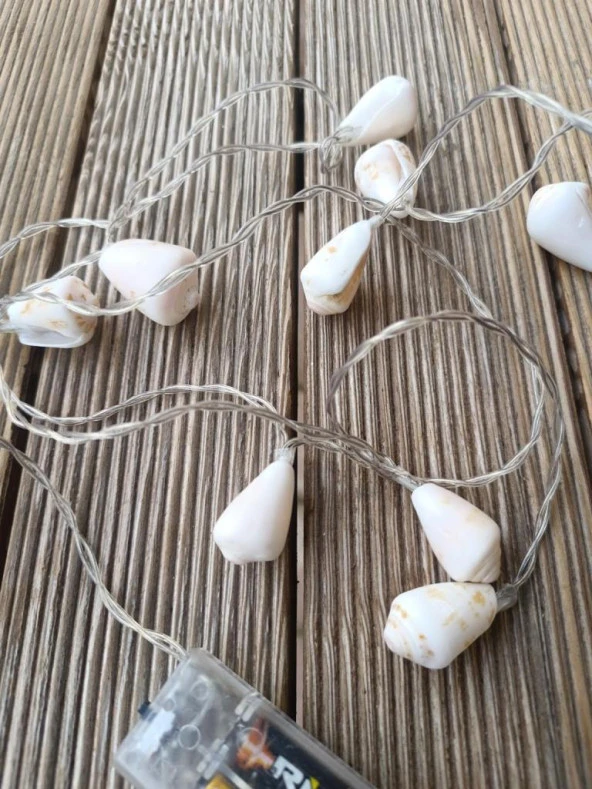 Deniz Kabuklu Pilli Dekoratif Led Işık Yılbaşı Süsü 2 Metre - 8