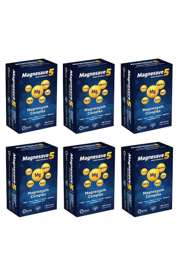 Magnesave5 Magnezyum Complex 60 kapsül x6