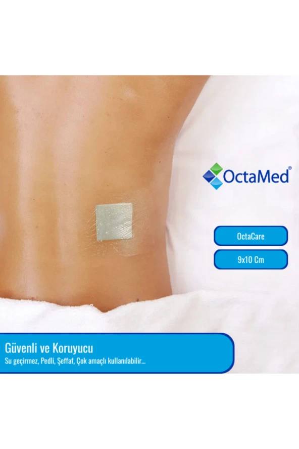 OCTACARE Su Geçirmez Şeffaf Pu Film Yara Örtüsü DÖVME ÖRTÜSÜ Octamed 9CMX10CM (10 LU PAKET)