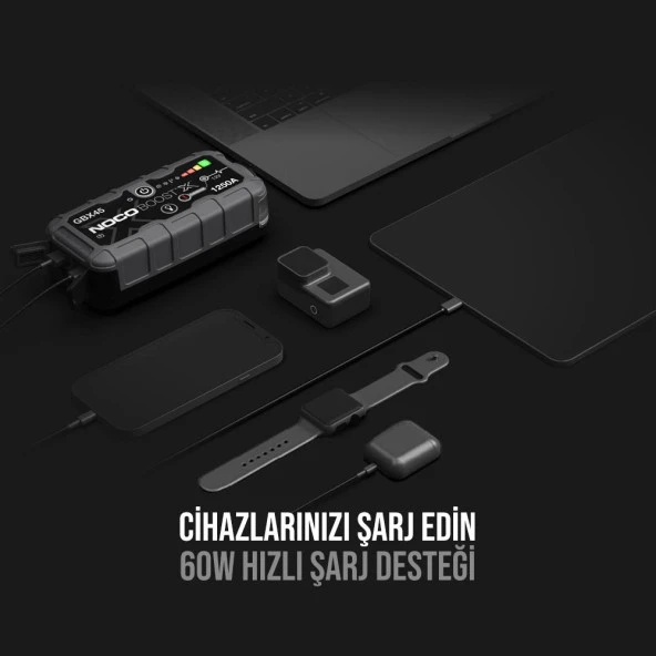 NOCO GBX45 12V 1250Amp Ultrasafe Lityum Akü Takviye + Powerbank + Led Lamba - 4