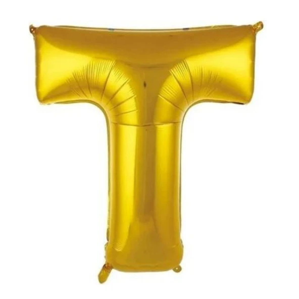 Folyo Harfli Balon T Helyum Balon Doğum Günü, Gold harfli Folyo Balon Parti Malzemeleri
