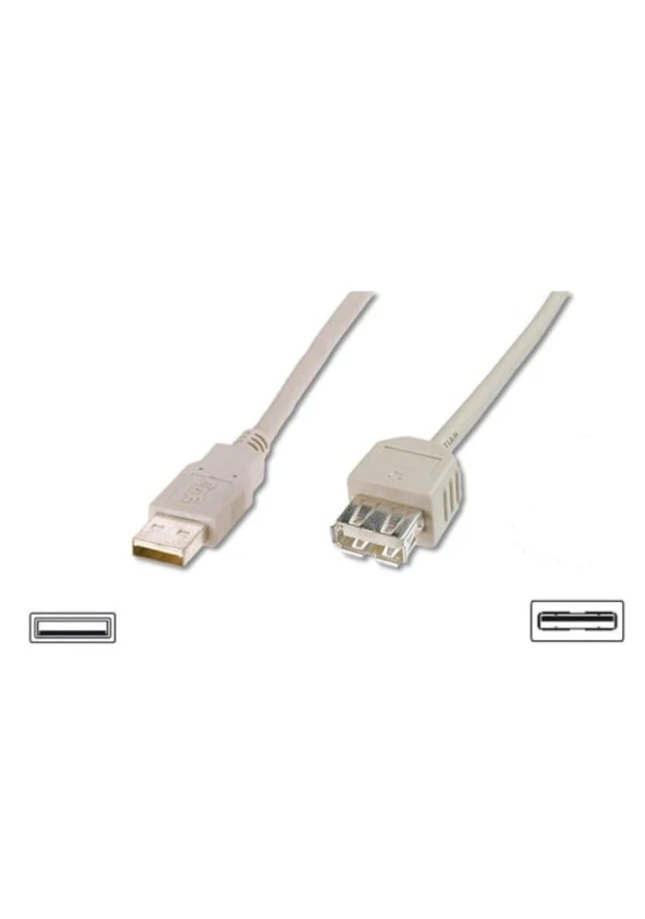 5 M USB 2.0 to USB 2.0 Erkek-Dişi AWG28 UL Bej USB 2.0 Uzatma Kablosu