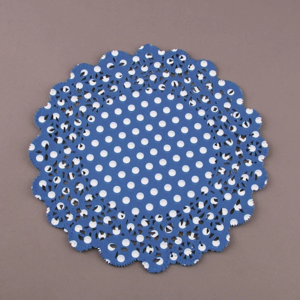 DOYLEY DANTEL MENDİL MAVİ PUANLI  30CM ürün görseli