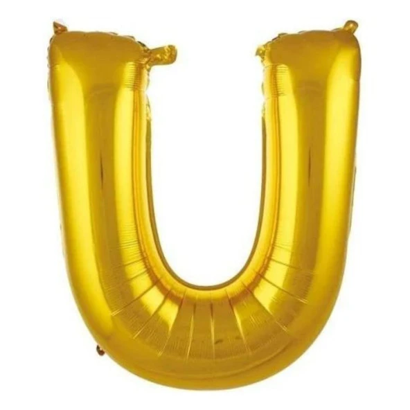 Folyo Balon Harfli U Helyum Balon Doğum Günü Gold Harfli Folyon Balon, Parti Malzemeleri