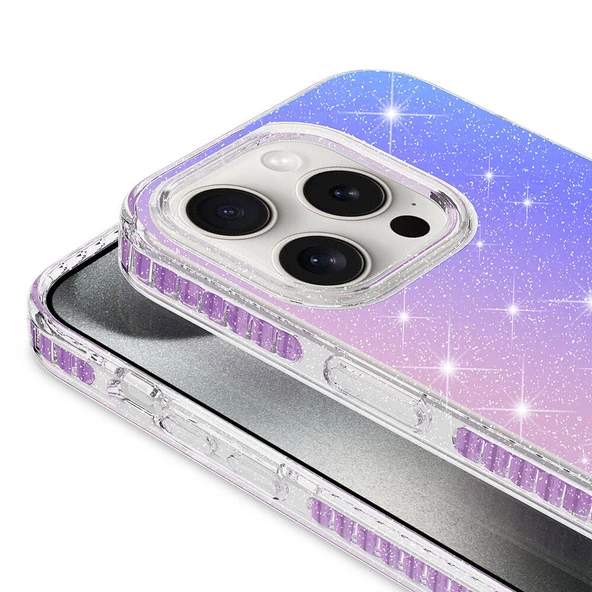 iPhone 15 Pro Kılıf Parlak Renk Geçişli Velle Kılıf - Resim 10